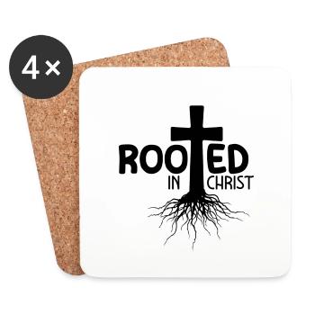 Rooted In Christ - Untersetzer (4er-Set) - Weiß - Vorne