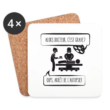 alors docteur c'est grave - Dessous de verre (lot de 4) - blanc - Devant