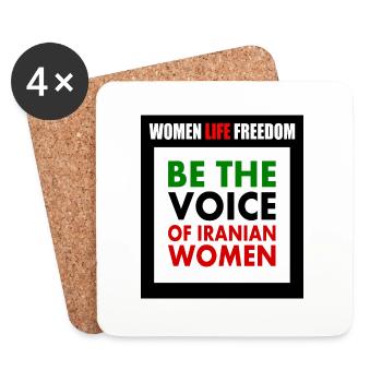 Women life freedom - Be the voice Of iranian women - Coasters (set of 4) - white - Front