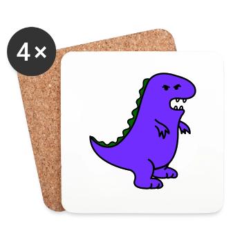angry dino - Untersetzer (4er-Set) - Weiß - Vorne
