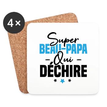 Super beau papa qui déchire - Dessous de verre (lot de 4) - blanc - Devant