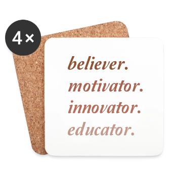 Motivator Believer Innovator Educator - Coasters (set of 4) - white - Front