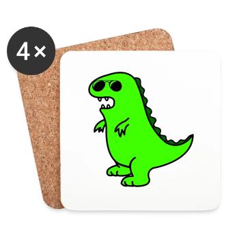 cool dino - Coasters (set of 4) - white - Front