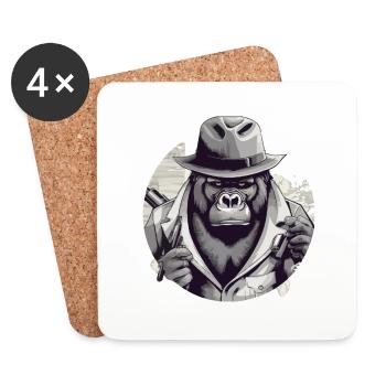 The gorilla - Coasters (set of 4) - white - Front