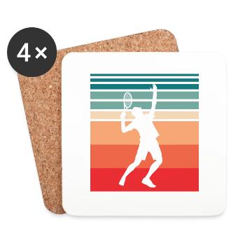 Tennis Sport Tennis Match Dicton - Dessous de verre (lot de 4) - blanc - Devant