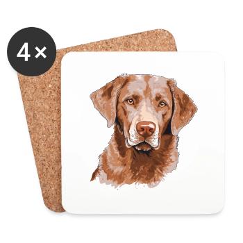 Retriever de la baie de Chesapeake - Dessous de verre (lot de 4) - blanc - Devant