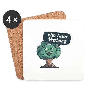 Bitte keine Werbung sagt der Baum - Untersetzer (4er-Set) - Weiß - Vorne