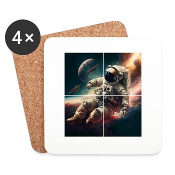 Astronaute dans l’espace - Dessous de verre (lot de 4) - blanc - Devant