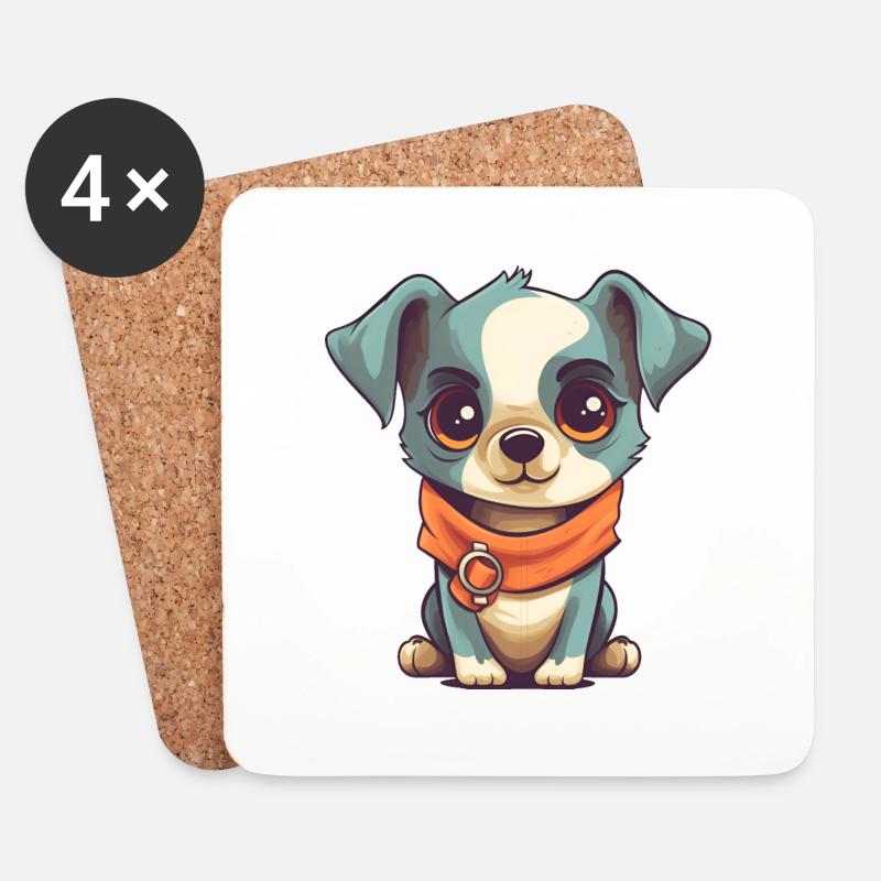 cute dog - Untersetzer (4er-Set) - Weiß