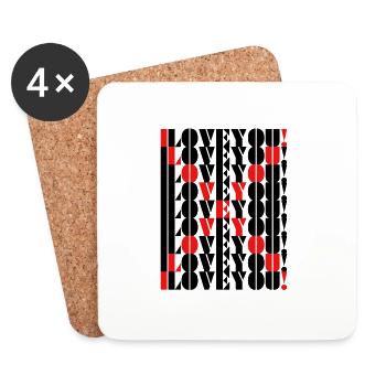 i love you - Untersetzer (4er-Set) - Weiß - Vorne