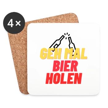 Geh mal Bier holen (GMBH) - Untersetzer (4er-Set) - Weiß - Vorne