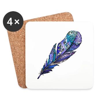 Feather - Coasters (set of 4) - white - Front