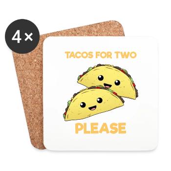 Taco Tortilla Corn Mexico Food I Gift - Coasters (set of 4) - white - Front