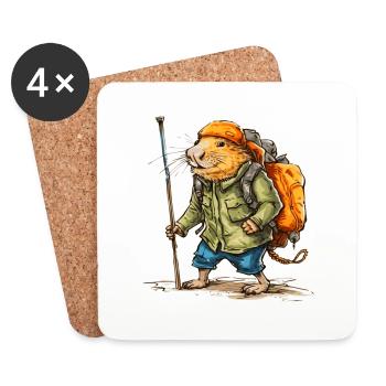 This mole rat likes to wander in free time - Coasters (set of 4) - white - Front