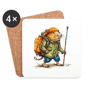 Le rat-taupe erre pendant son temps libre - Dessous de verre (lot de 4) - blanc - Devant