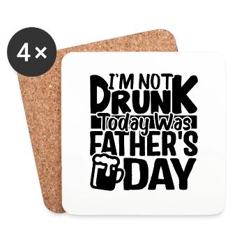 Humour papa cadeau pour fête des pères - Dessous de verre (lot de 4) - blanc - Devant