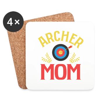 Archer Mom Archery Target Bow & Arrows - Untersetzer (4er-Set) - Weiß - Vorne