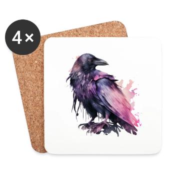 Raven - Coasters (set of 4) - white - Front