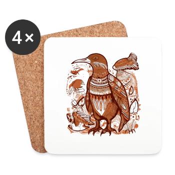 The Quiet Bird - Coasters (set of 4) - white - Front