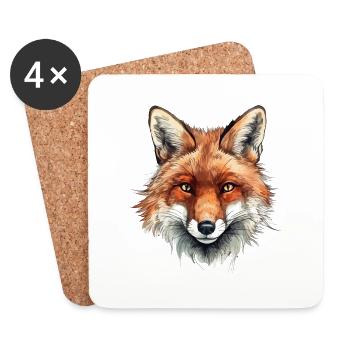 Naturfuchs - Untersetzer (4er-Set) - Weiß - Vorne