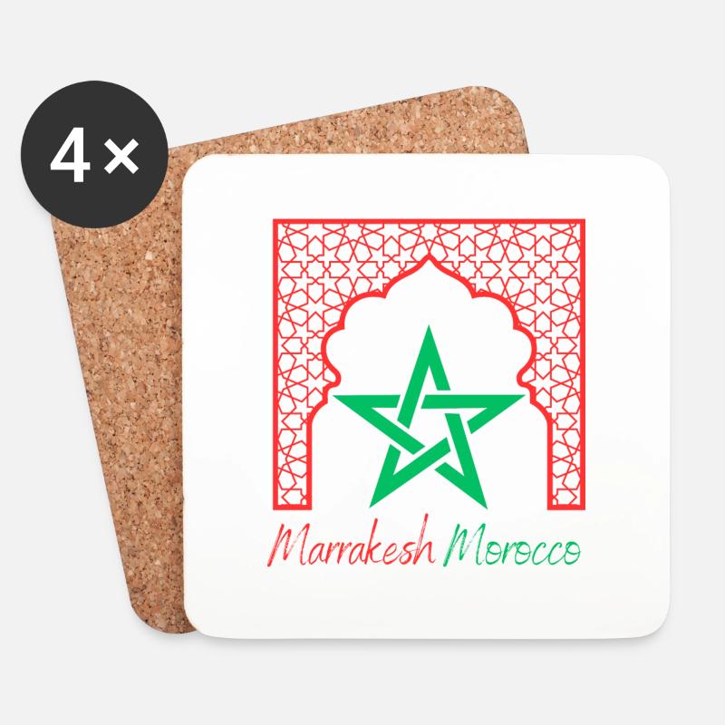 Marrakesch Marokko - Design - Untersetzer (4er-Set) - Weiß