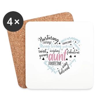 Mother's Day Heart 3 - Coasters (set of 4) - white - Front