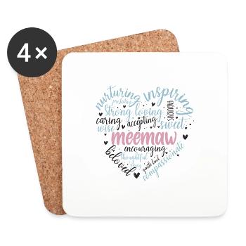 Mother's Day Heart 9 - Coasters (set of 4) - white - Front