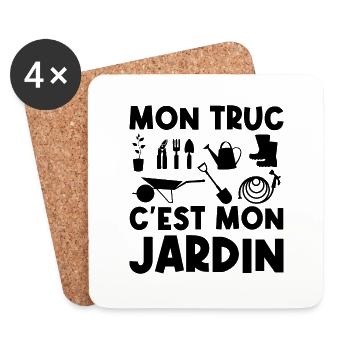 Mon truc c'est mon jardin - Dessous de verre (lot de 4) - blanc - Devant