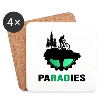 MTB bike mountain biker saddle solid downhill - Coasters (set of 4) - white - Front