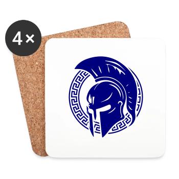 Spartan Helmet Gladiator Sparta - Coasters (set of 4) - white - Front