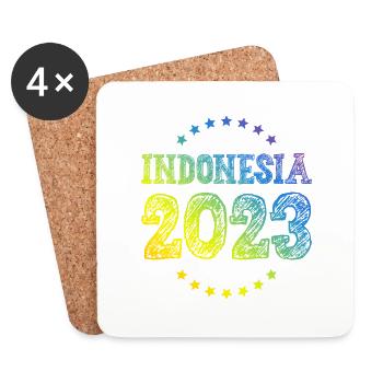 Indonesia 2023 - Coasters (set of 4) - white - Front