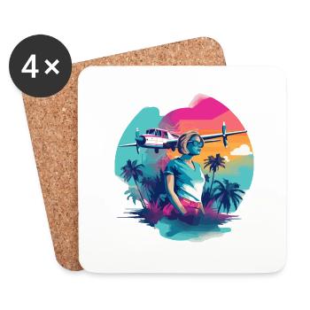 Emma on vacation - Coasters (set of 4) - white - Front