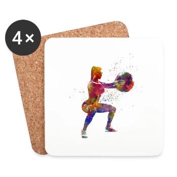 Fitness exercise - Coasters (set of 4) - white - Front