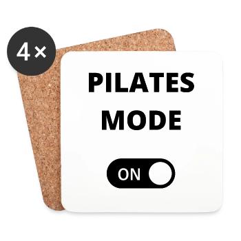 Mode Pilates activé - Activer le mode Pilates - Dessous de verre (lot de 4) - blanc - Devant