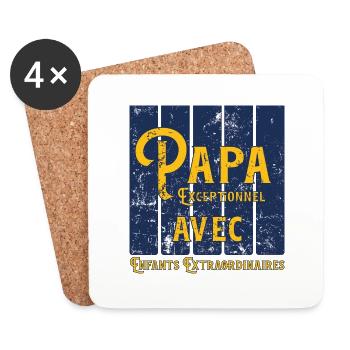Bonne fête papa - Dessous de verre (lot de 4) - blanc - Devant