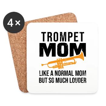 Maman trompet - Dessous de verre (lot de 4) - blanc - Devant