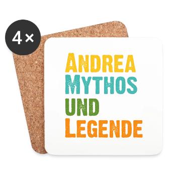 Mythos Andrea die Legende Vorname Andrea - Untersetzer (4er-Set) - Weiß - Vorne