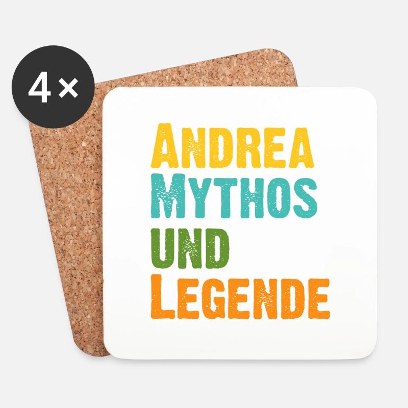 Mythos Andrea die Legende Vorname Andrea - Untersetzer (4er-Set) - Weiß