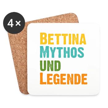 Mythos Bettina die Legende Vorname Bettina - Untersetzer (4er-Set) - Weiß - Vorne