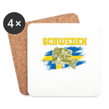 Ich Muss Nach Schweden Die Fische Vermissen Mich - Untersetzer (4er-Set) - Weiß - Vorne