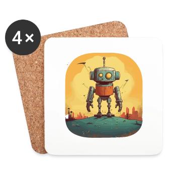 Robot - Coasters (set of 4) - white - Front
