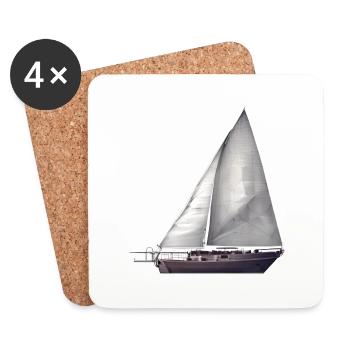 Sailing, Sailing, Sailboat, Sailor, Sailing Ship - Coasters (set of 4) - white - Front