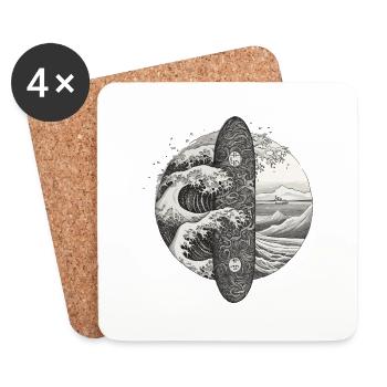 Surf Live Style - Coasters (set of 4) - white - Front