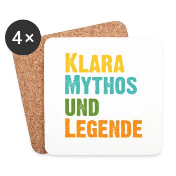 Mythos Klara die Legende Vorname Klara - Untersetzer (4er-Set) - Weiß - Vorne