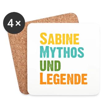 Mythos Sabine die Legende Vorname Sabine - Untersetzer (4er-Set) - Weiß - Vorne