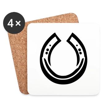 Idée cadeau Horseshoe Vector - Dessous de verre (lot de 4) - blanc - Devant