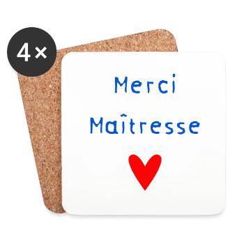 MAÎTRESSE. MERCI. MERCI MAÎTRESSE - Dessous de verre (lot de 4) - blanc - Devant