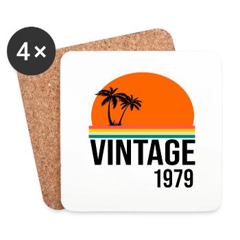 Millésime 1979 - Dessous de verre (lot de 4) - blanc - Devant