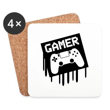 gamer - Coasters (set of 4) - white - Front