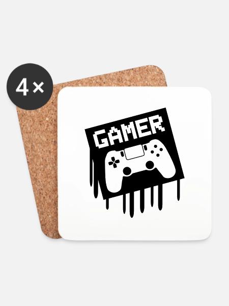 gamer - Untersetzer (4er-Set) - Weiß